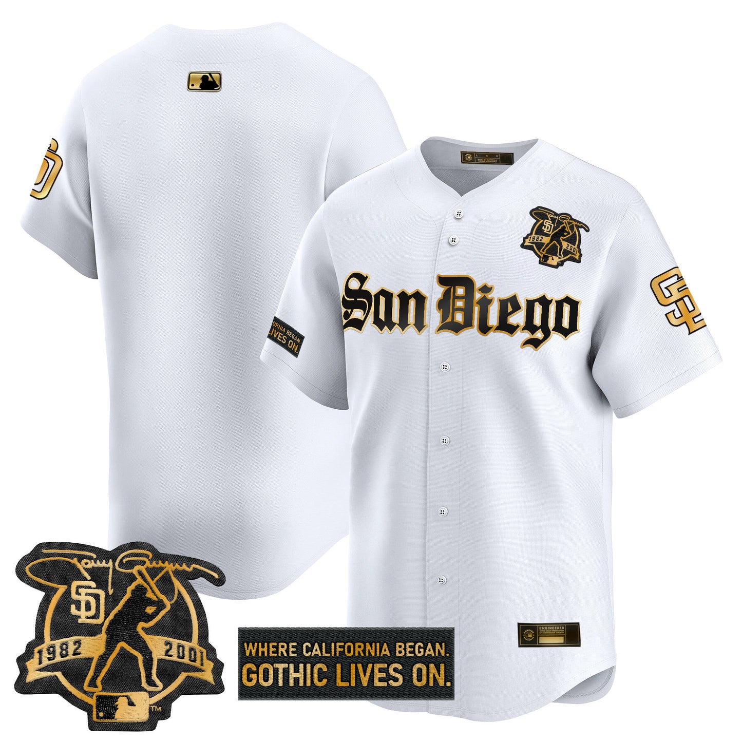 SD 'Gothic Edition' Gold Vapor Premier Limited Jersey - All Stitched