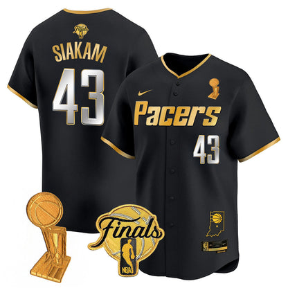Men's Indiana Pacers Swingman Baseball Jersey - Final + Trophy Patch - All Stitched