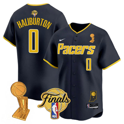 Men's Indiana Pacers Swingman Baseball Jersey - Final + Trophy Patch - All Stitched