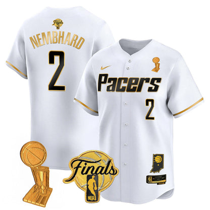Men's Indiana Pacers Swingman Baseball Jersey - Final + Trophy Patch - All Stitched