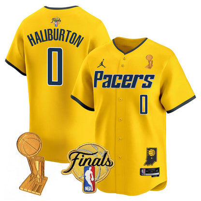 Men's Indiana Pacers Swingman Baseball Jersey - Final + Trophy Patch - All Stitched