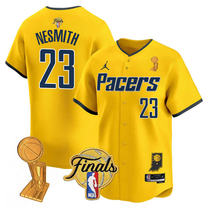 Men's Indiana Pacers Swingman Baseball Jersey - Final + Trophy Patch - All Stitched