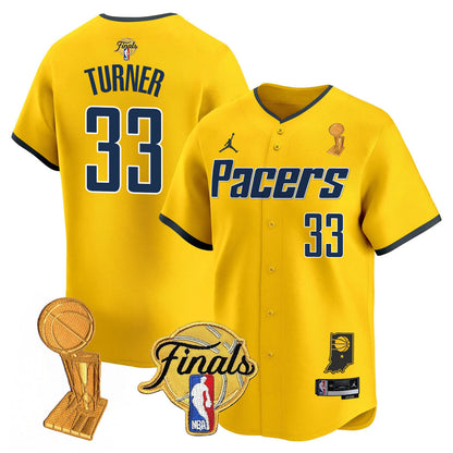 Men's Indiana Pacers Swingman Baseball Jersey - Final + Trophy Patch - All Stitched
