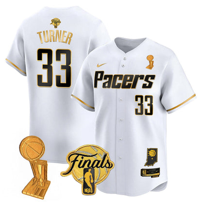 Men's Indiana Pacers Swingman Baseball Jersey - Final + Trophy Patch - All Stitched