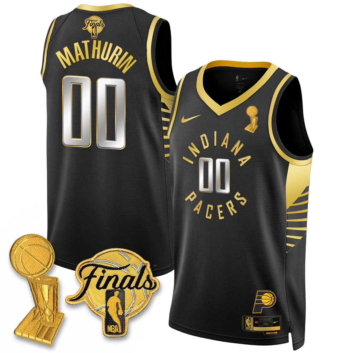 Men's Indiana Pacers Swingman Jersey - Final + Trophy Patch - All Stitched