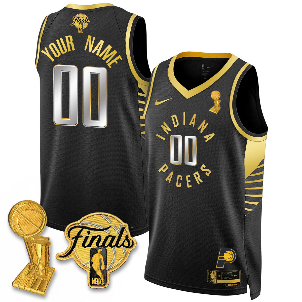 Men's Indiana Pacers Swingman Jersey - Final + Trophy Patch - All Stitched