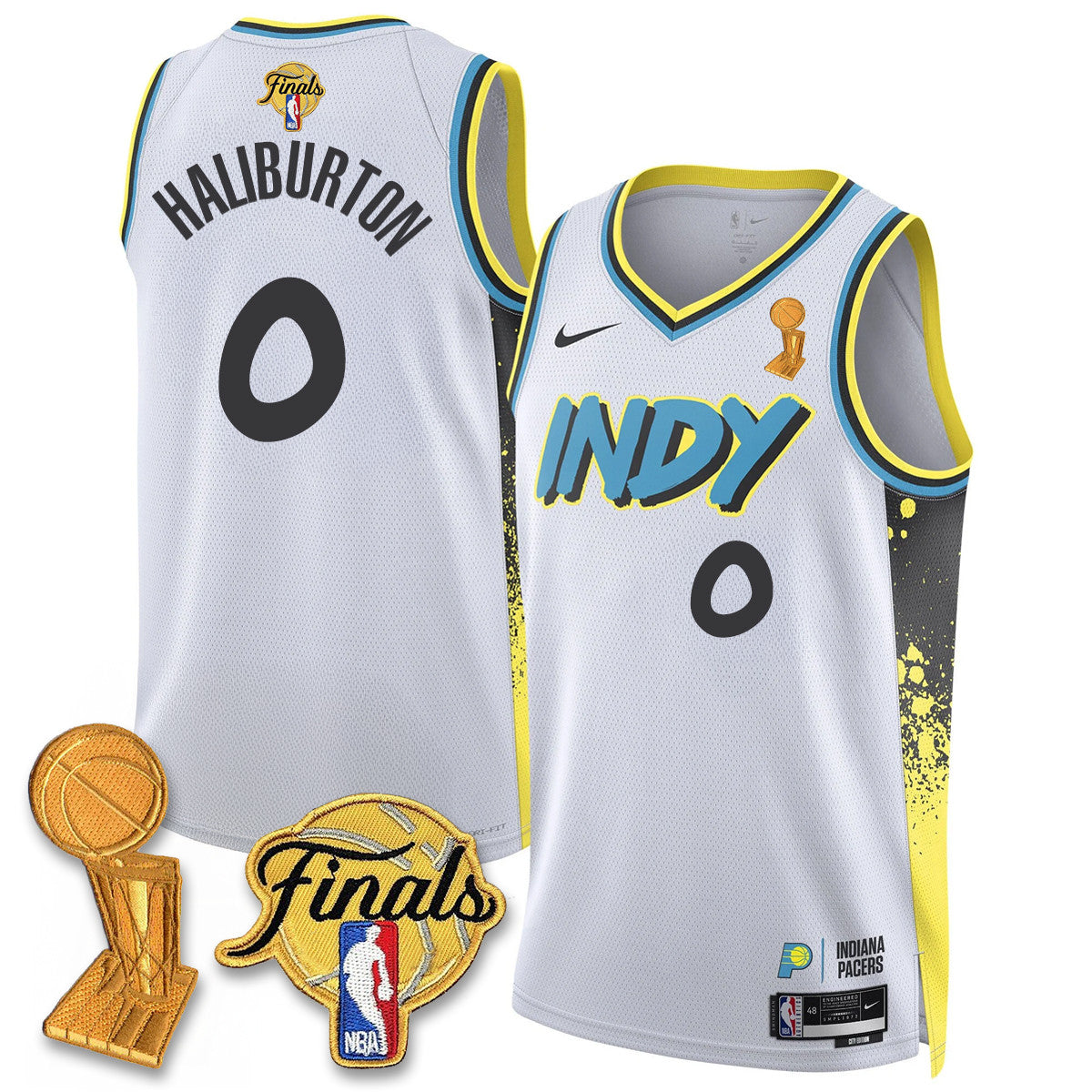 Men's Indiana Pacers Swingman Jersey - Final + Trophy Patch - All Stitched