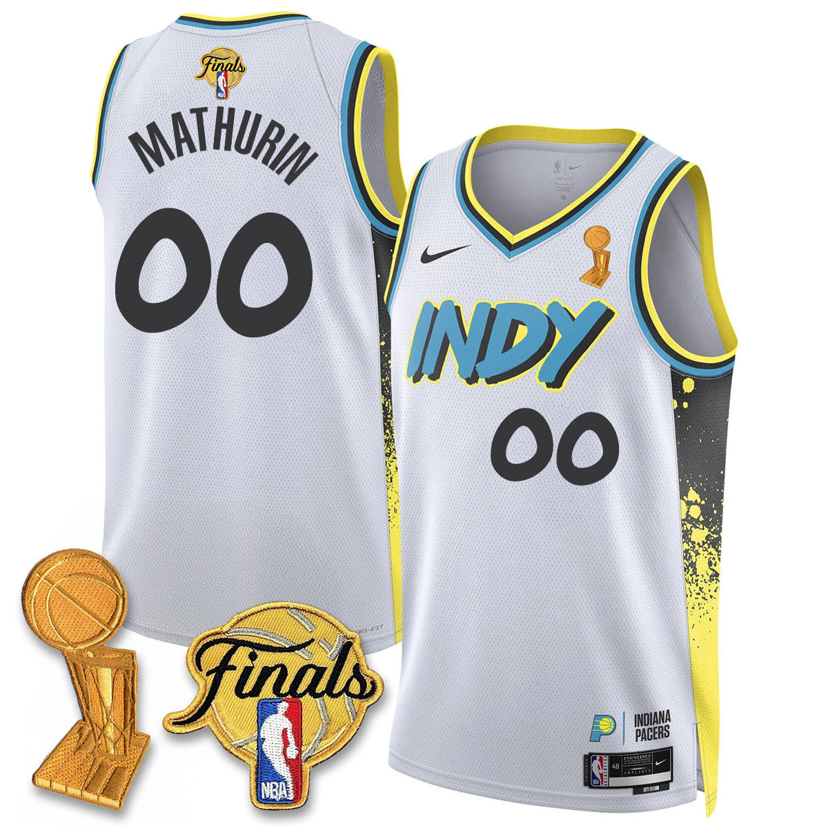 Men's Indiana Pacers Swingman Jersey - Final + Trophy Patch - All Stitched