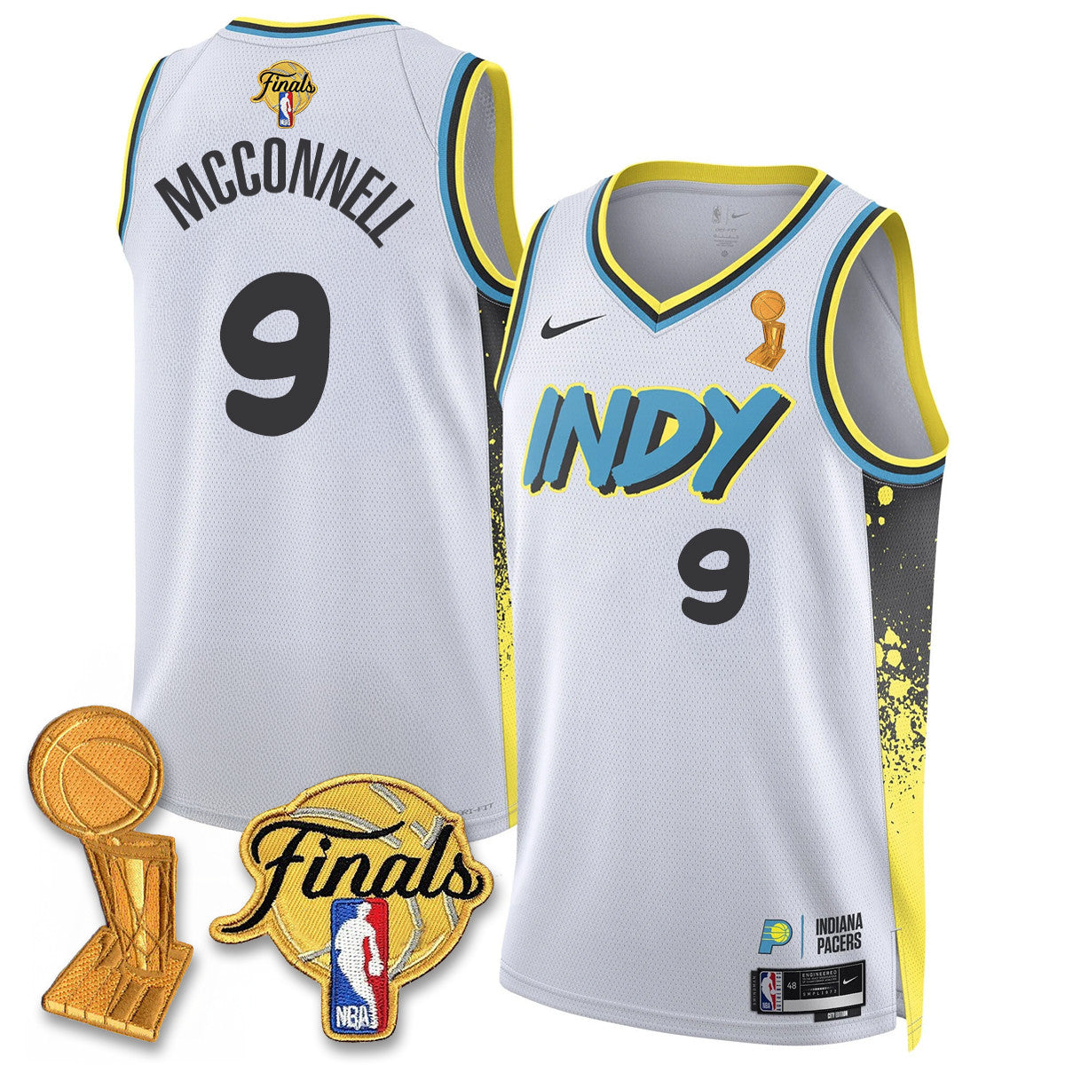 Men's Indiana Pacers Swingman Jersey - Final + Trophy Patch - All Stitched