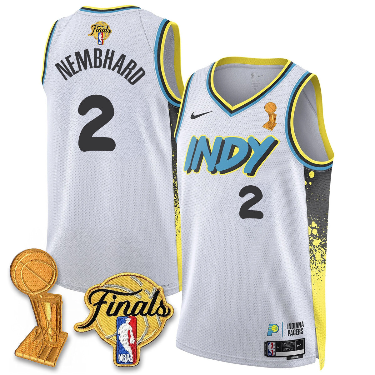 Men's Indiana Pacers Swingman Jersey - Final + Trophy Patch - All Stitched