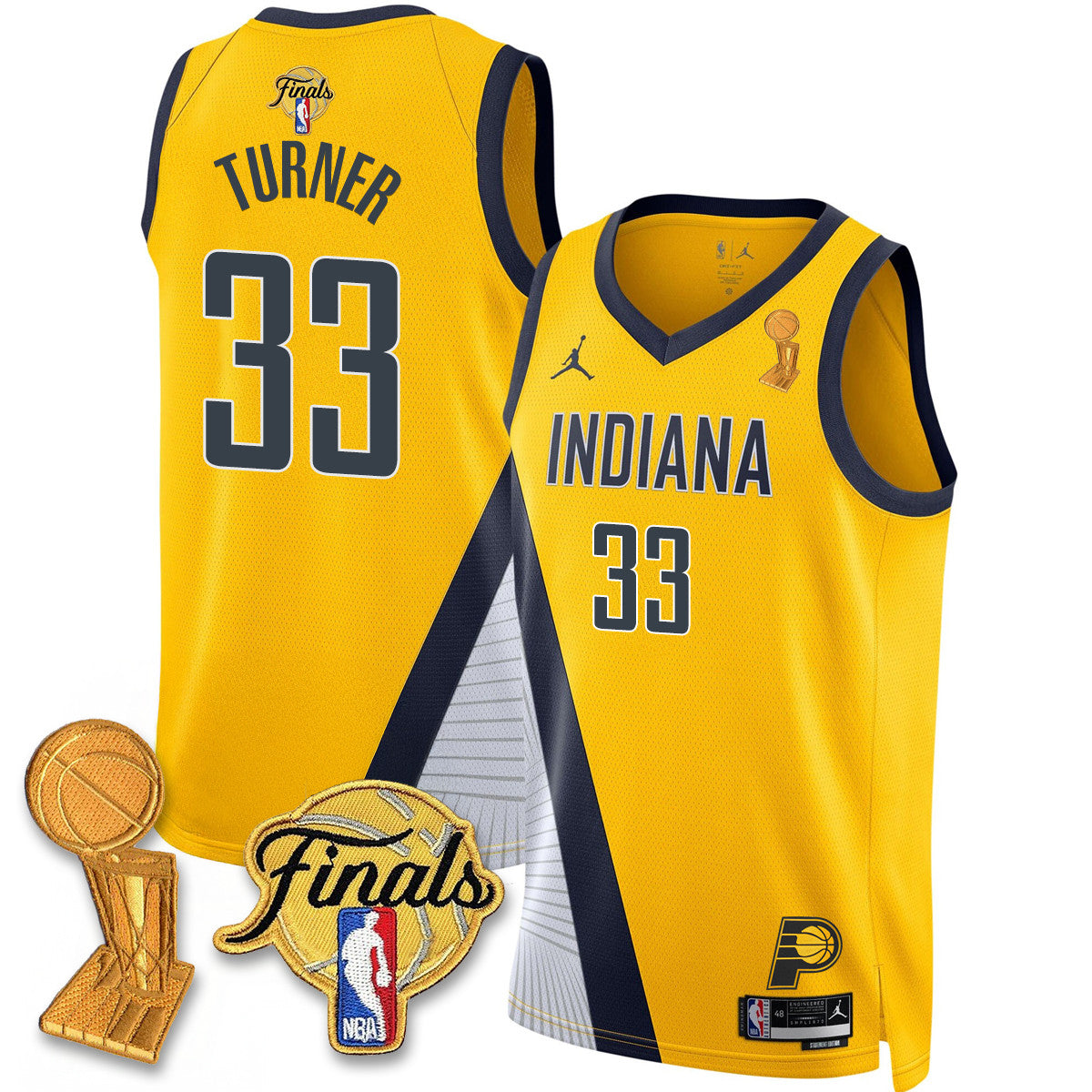 Men's Indiana Pacers Swingman Jersey - Final + Trophy Patch - All Stitched