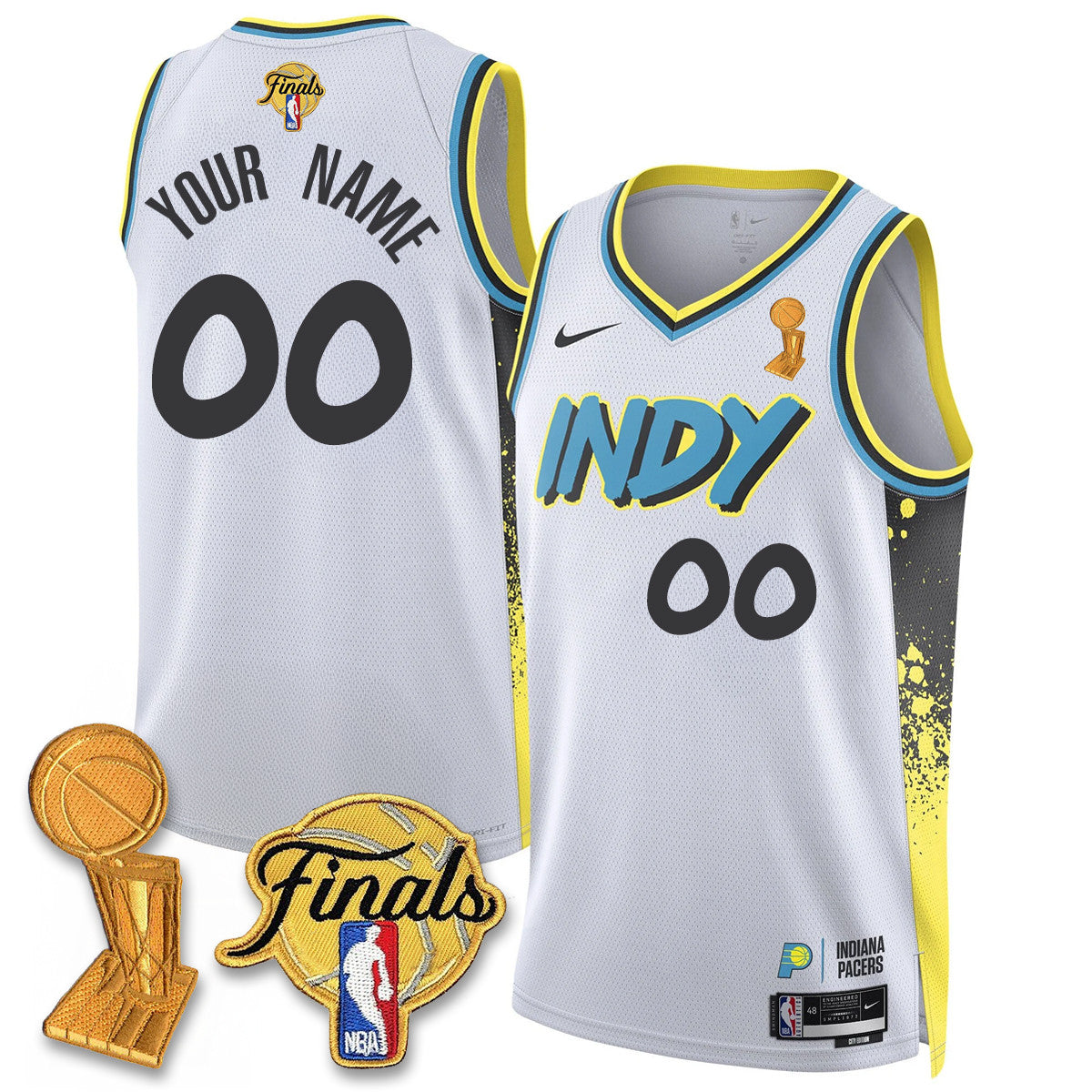 Indiana Pacers Swingman Custom Jersey - Final + Trophy Patch - All Stitched