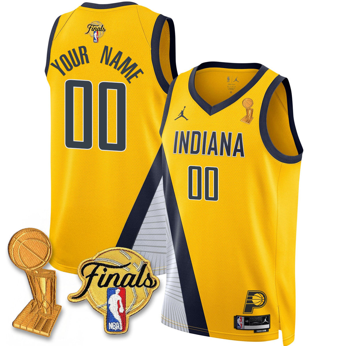 Indiana Pacers Swingman Custom Jersey - Final + Trophy Patch - All Stitched