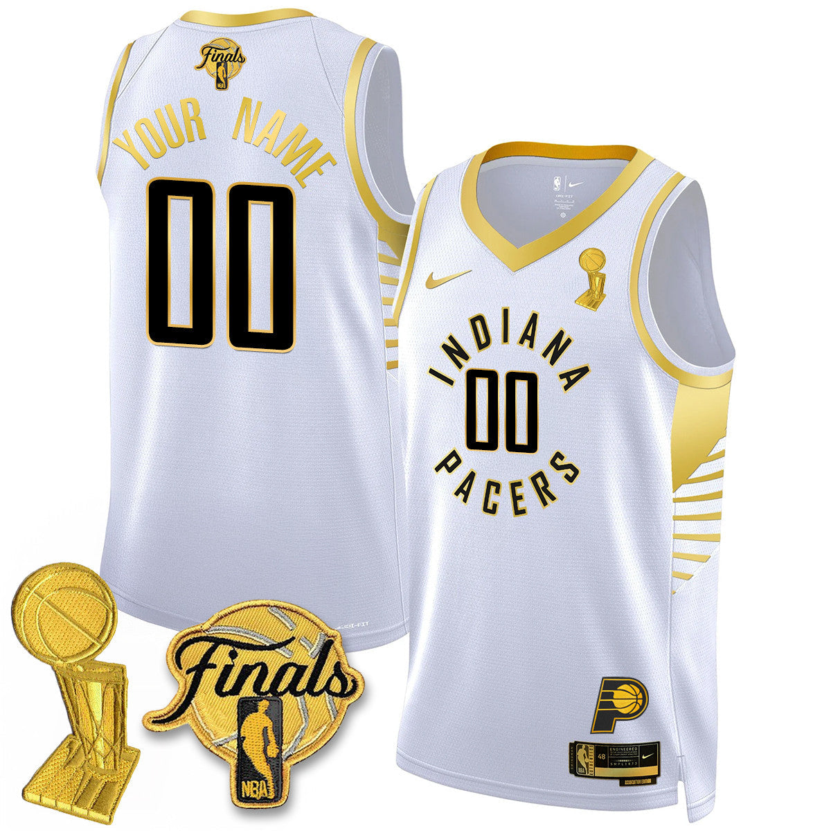 Indiana Pacers Swingman Custom Jersey - Final + Trophy Patch - All Stitched
