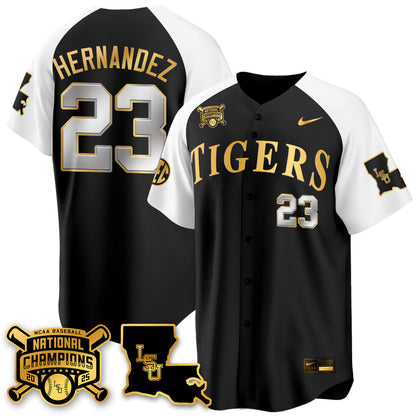 Men's LSU Tigers 2025 World Series Champions Limited Gold Jersey - All Stitched
