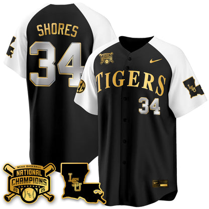 Men's LSU Tigers 2025 World Series Champions Limited Gold Jersey - All Stitched