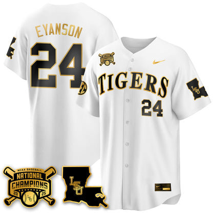 Men's LSU Tigers 2025 World Series Champions Limited Gold Jersey - All Stitched