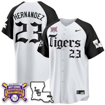 Men's LSU Tigers 2025 World Series Champions 'Gothic Geaux Edition' Jersey - All Stitched
