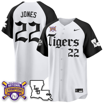 Men's LSU Tigers 2025 World Series Champions 'Gothic Geaux Edition' Jersey - All Stitched