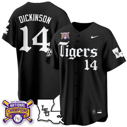 Men's LSU Tigers 2025 World Series Champions 'Gothic Geaux Edition' Jersey - All Stitched