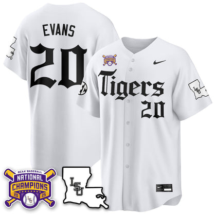 Men's LSU Tigers 2025 World Series Champions 'Gothic Geaux Edition' Jersey - All Stitched