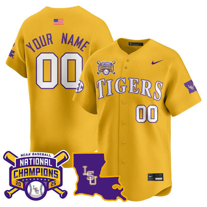 Custom LSU Tigers 2025 World Series Champions Limited Jersey - All Stitched