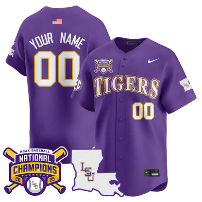 Custom LSU Tigers 2025 World Series Champions Limited Jersey - All Stitched