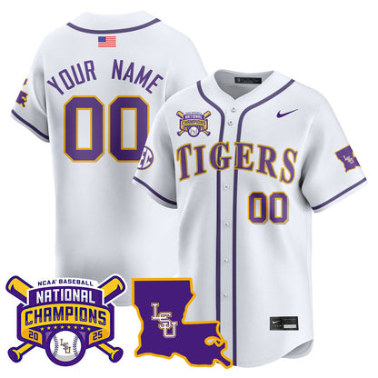 Custom LSU Tigers 2025 World Series Champions Limited Jersey - All Stitched