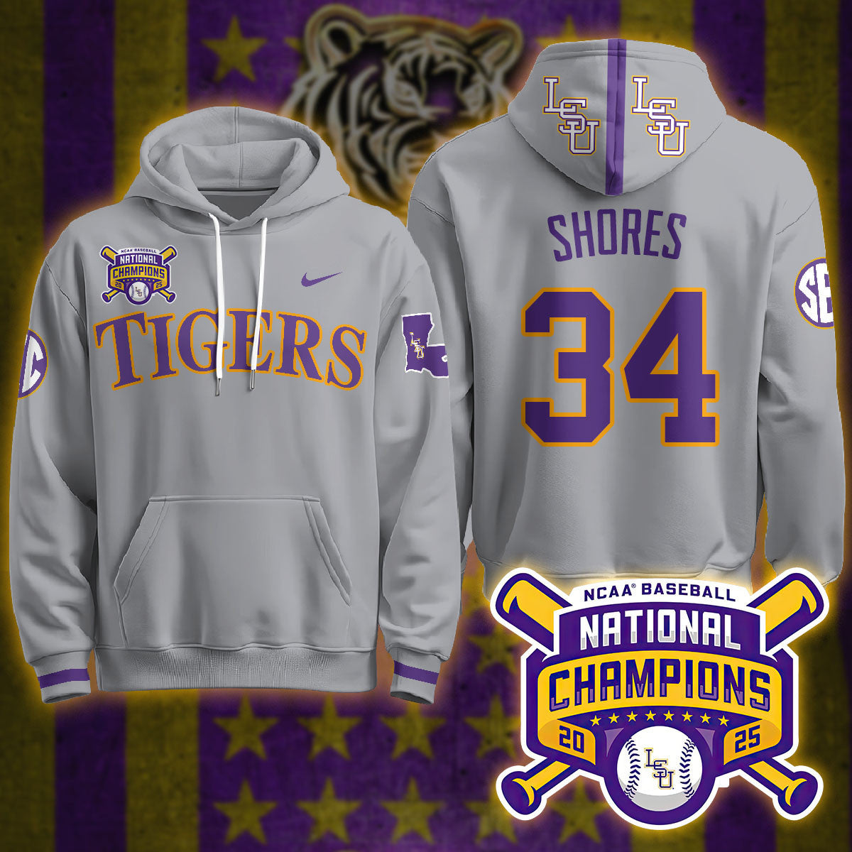 LSU Tigers 2025 World Series Champions Limited Hoodie - All Stitched