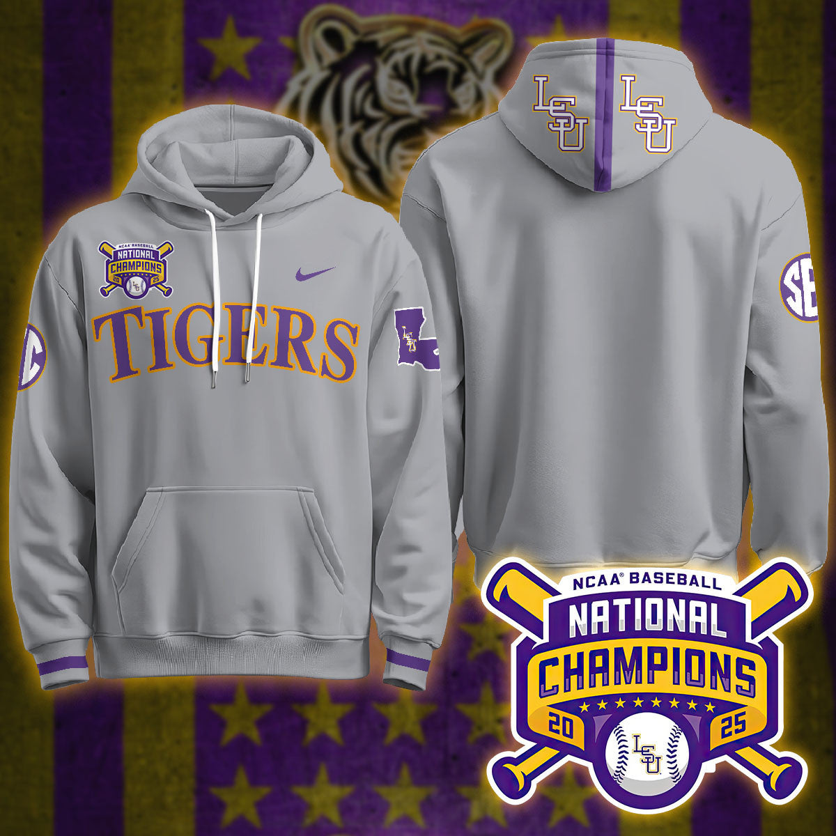 LSU Tigers 2025 World Series Champions Limited Hoodie - All Stitched