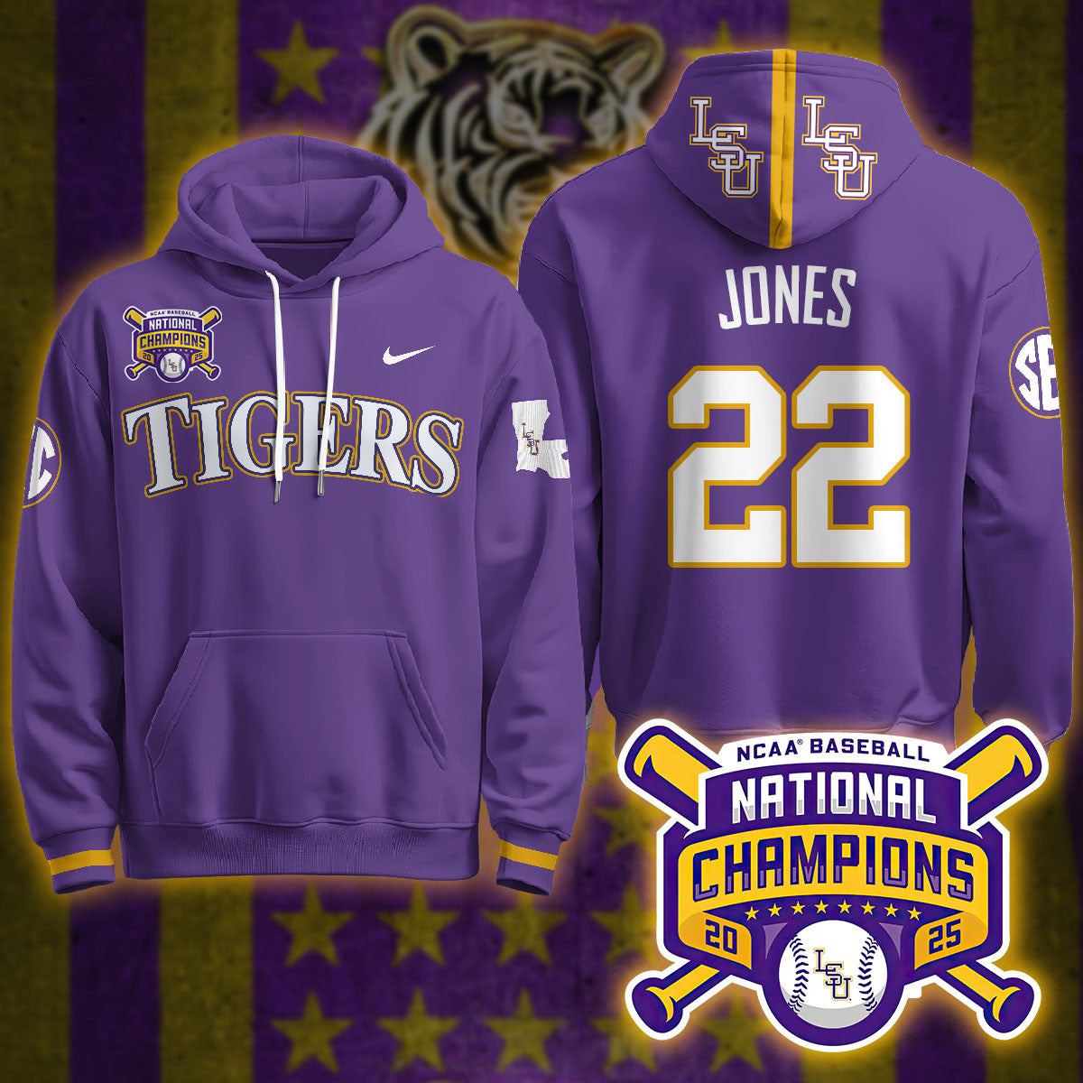LSU Tigers 2025 World Series Champions Limited Hoodie - All Stitched