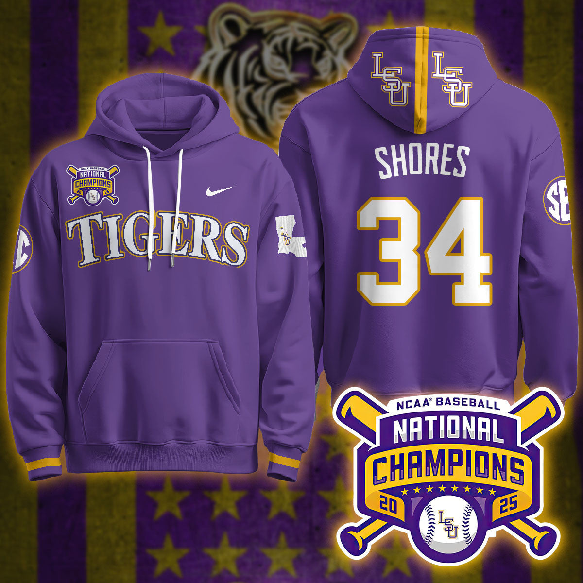 LSU Tigers 2025 World Series Champions Limited Hoodie - All Stitched
