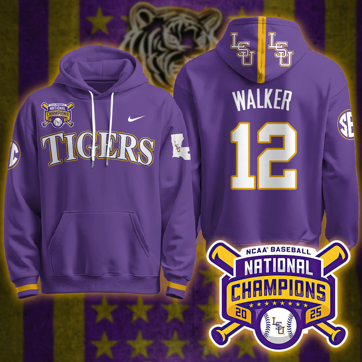 LSU Tigers 2025 World Series Champions Limited Hoodie - All Stitched