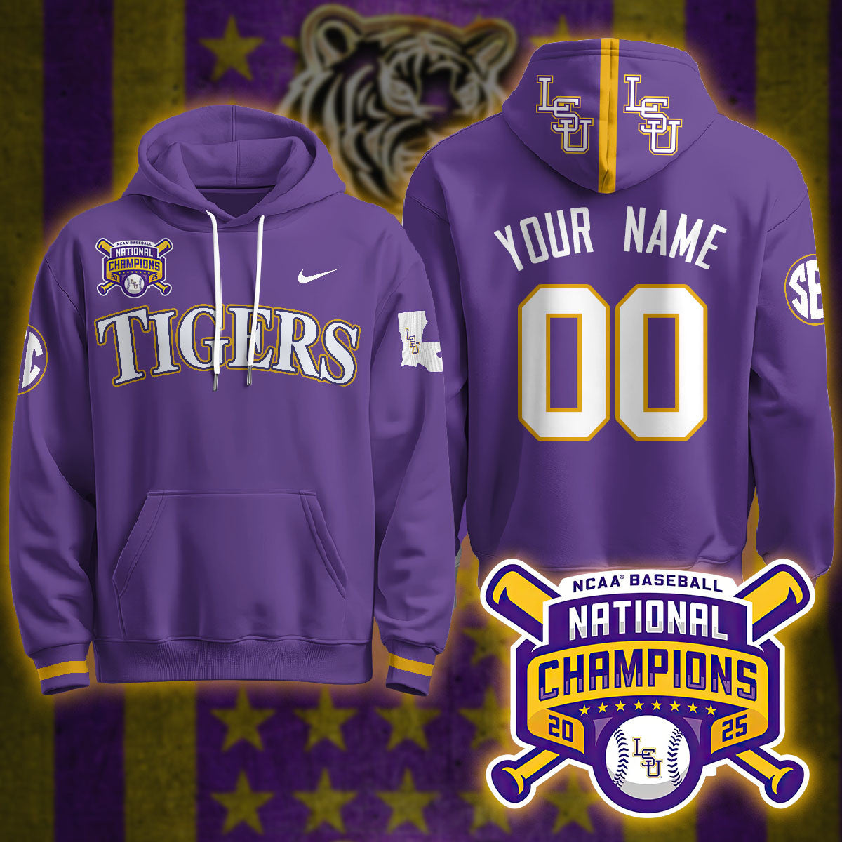 LSU Tigers 2025 World Series Champions Limited Hoodie - All Stitched