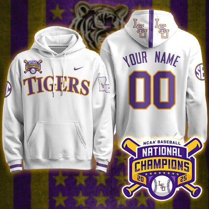 Custom LSU Tigers 2025 World Series Champions Limited Hoodie - All Stitched
