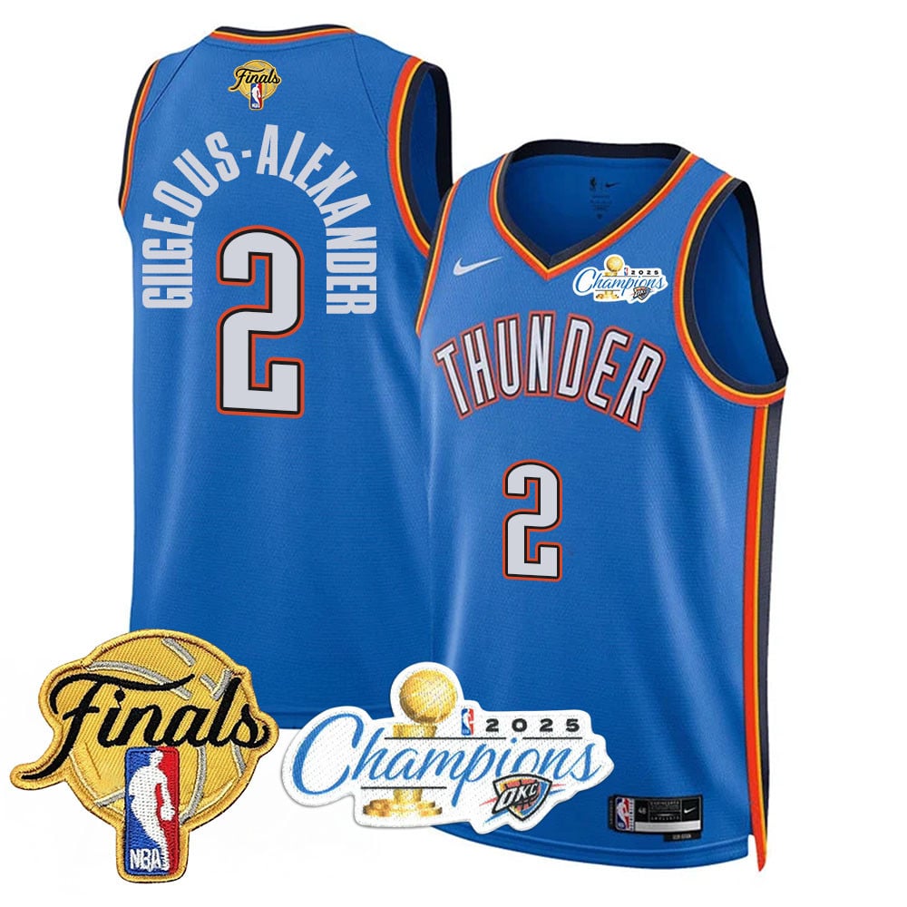 Men's Oklahoma City Thunder 2024-25 Champions Jersey - All Stitched