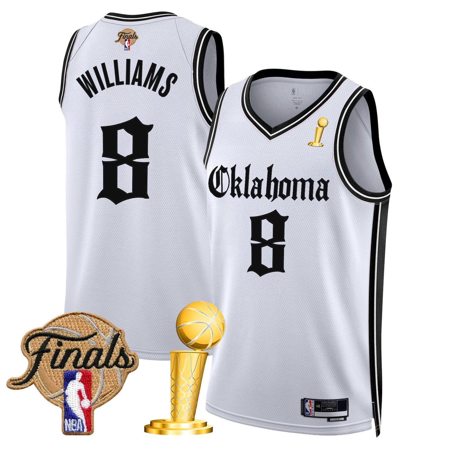 Men's Oklahoma City Thunder 2025 Champions 'Gothic Storm Edition' Swingman Jersey - All Stitched