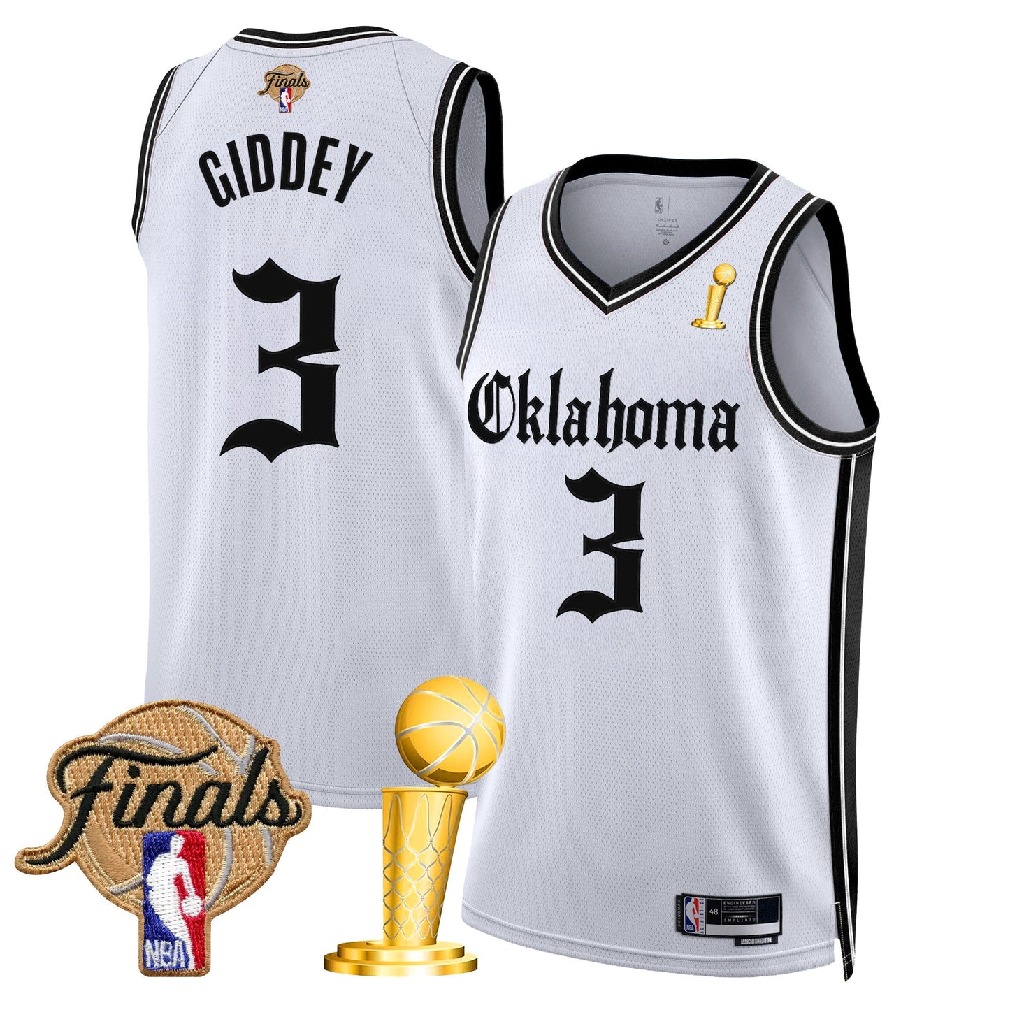 Men's Oklahoma City Thunder 2025 Champions 'Gothic Storm Edition' Swingman Jersey - All Stitched