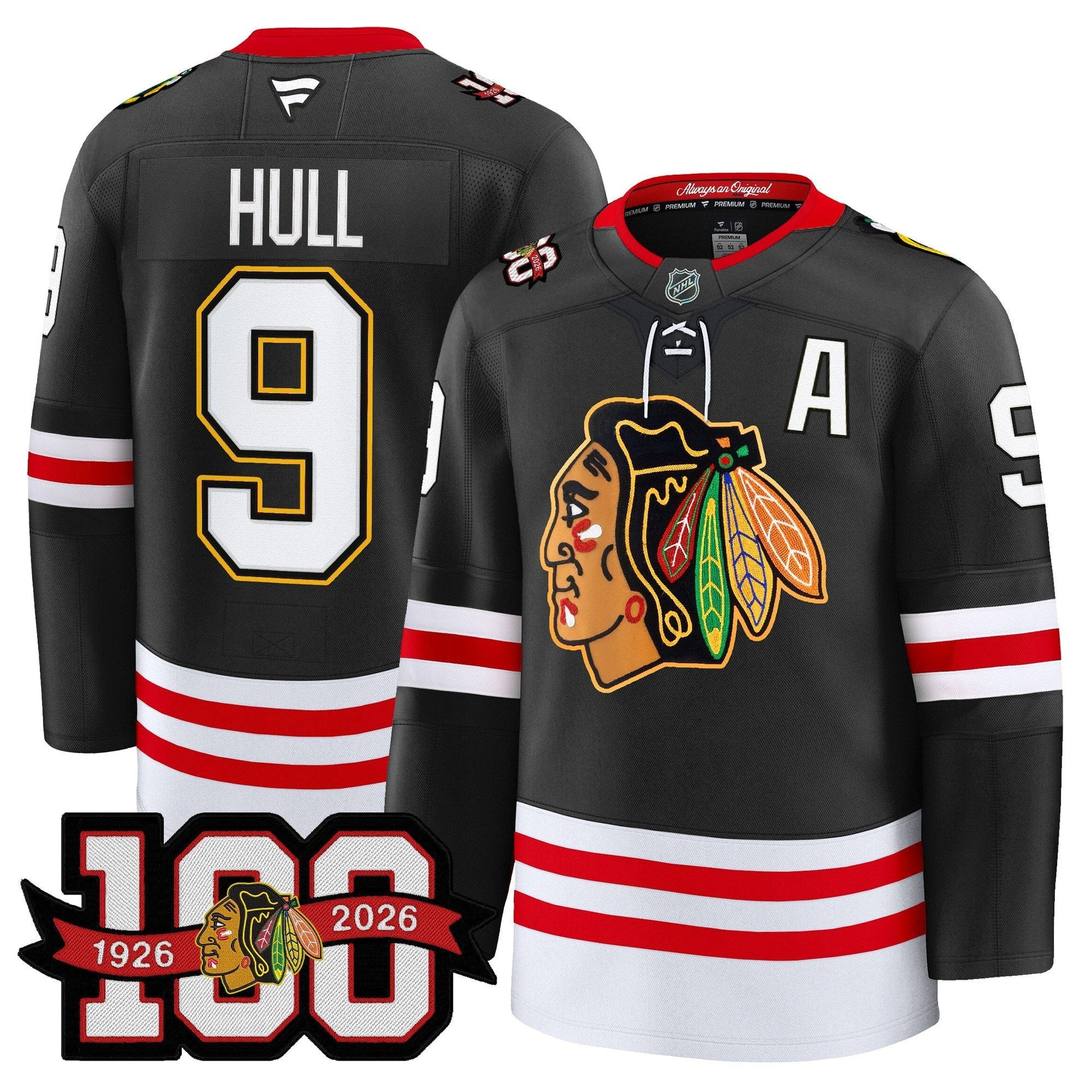 Men's Chicago Blackhawks 100th Anniversary Premium Jersey - All Stitched