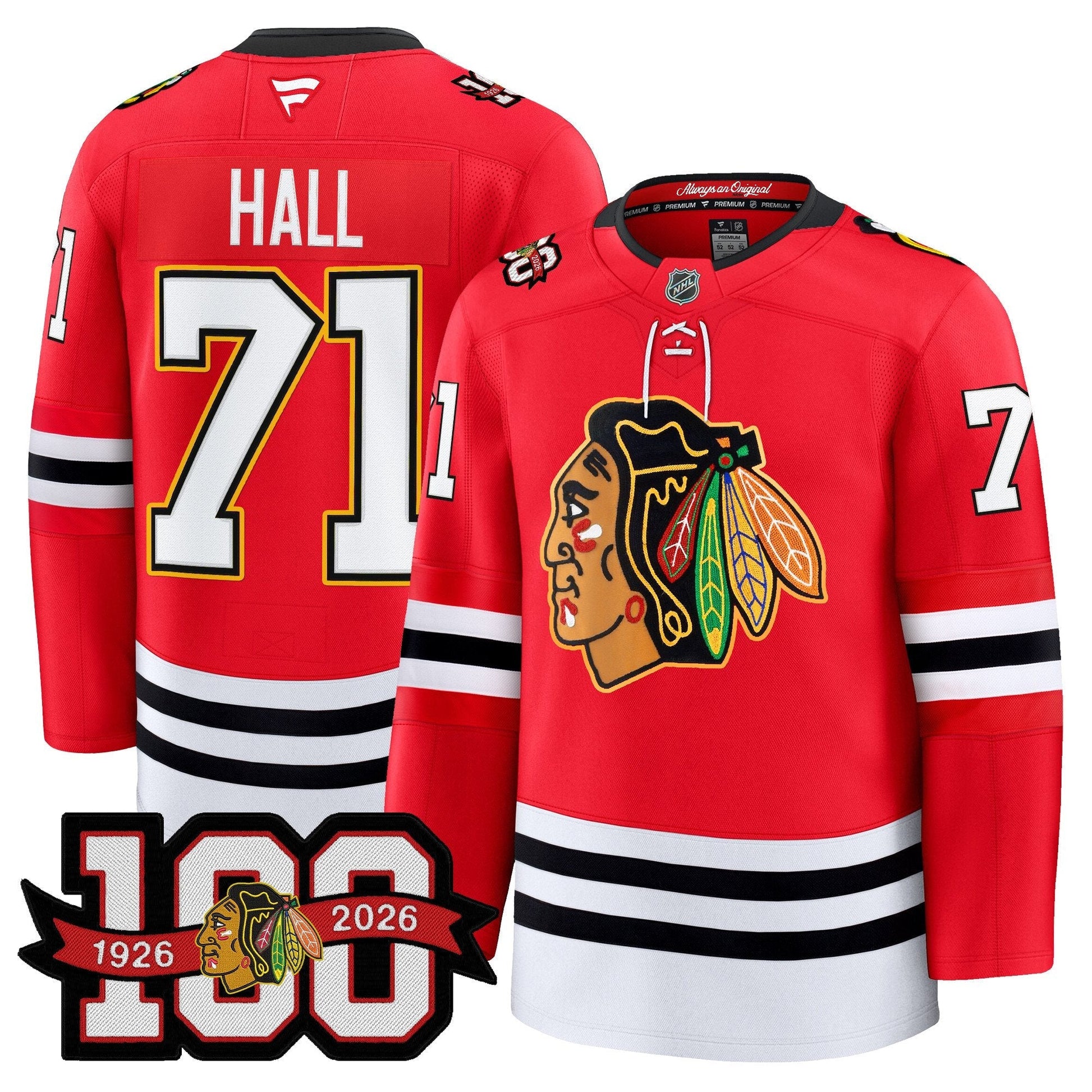 Men's Chicago Blackhawks 100th Anniversary Premium Jersey - All Stitched