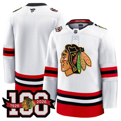 Men's Chicago Blackhawks 100th Anniversary Premium Jersey - All Stitched