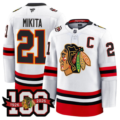 Men's Chicago Blackhawks 100th Anniversary Premium Jersey - All Stitched