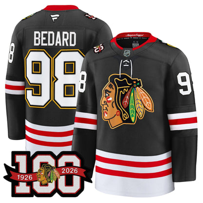Men's Chicago Blackhawks 100th Anniversary Premium Jersey - All Stitched