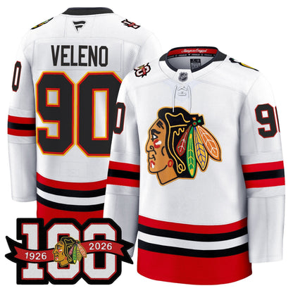 Men's Chicago Blackhawks 100th Anniversary Premium Jersey - All Stitched