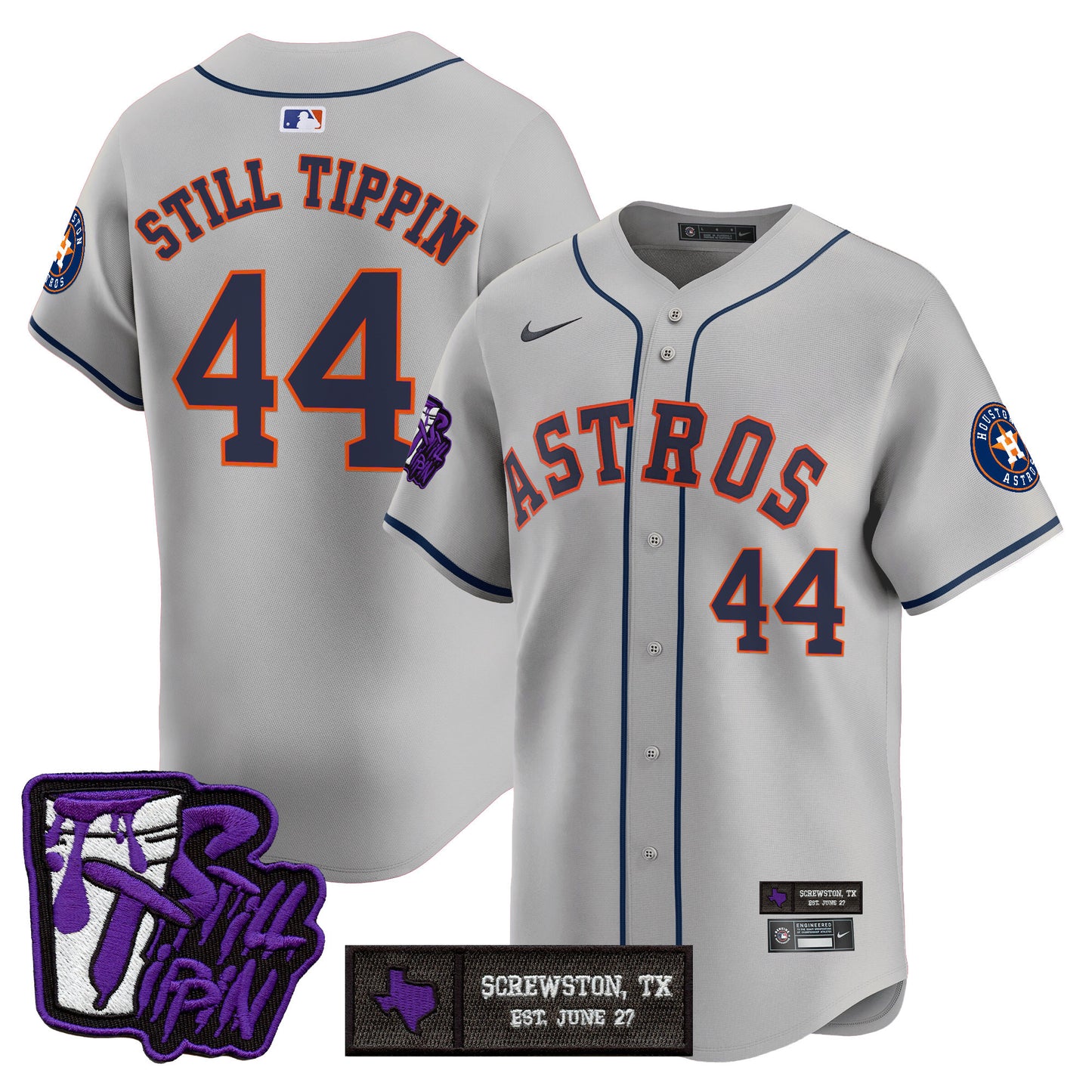 Men's Houston Astros DJ Screw Still Tippin Purple Patch Vapor Premier Limited Jersey - All Stitched