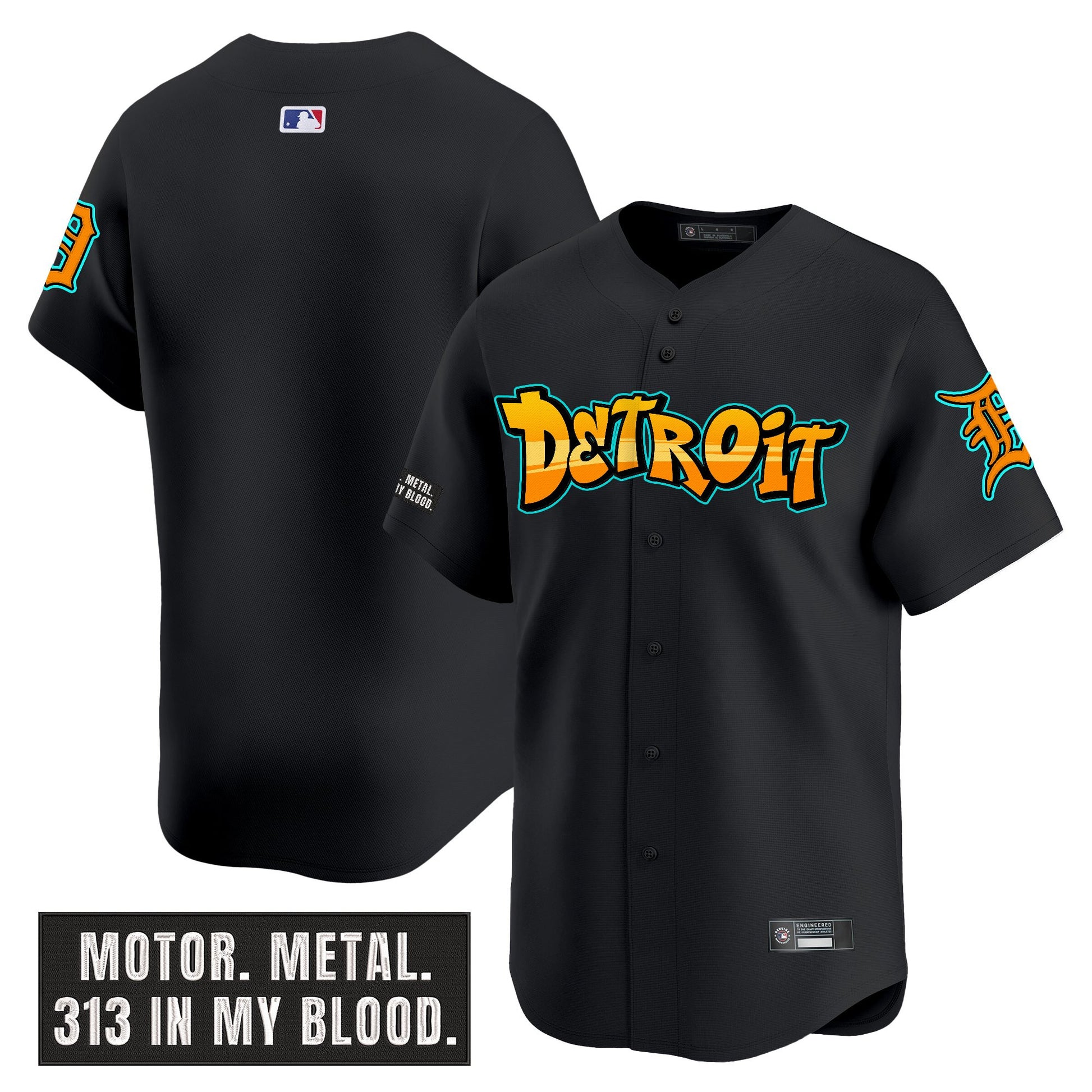 Men's Detroit Tigers 'Graffiti Motor City Edition' Vapor Premier Limited Jersey - All Stitched