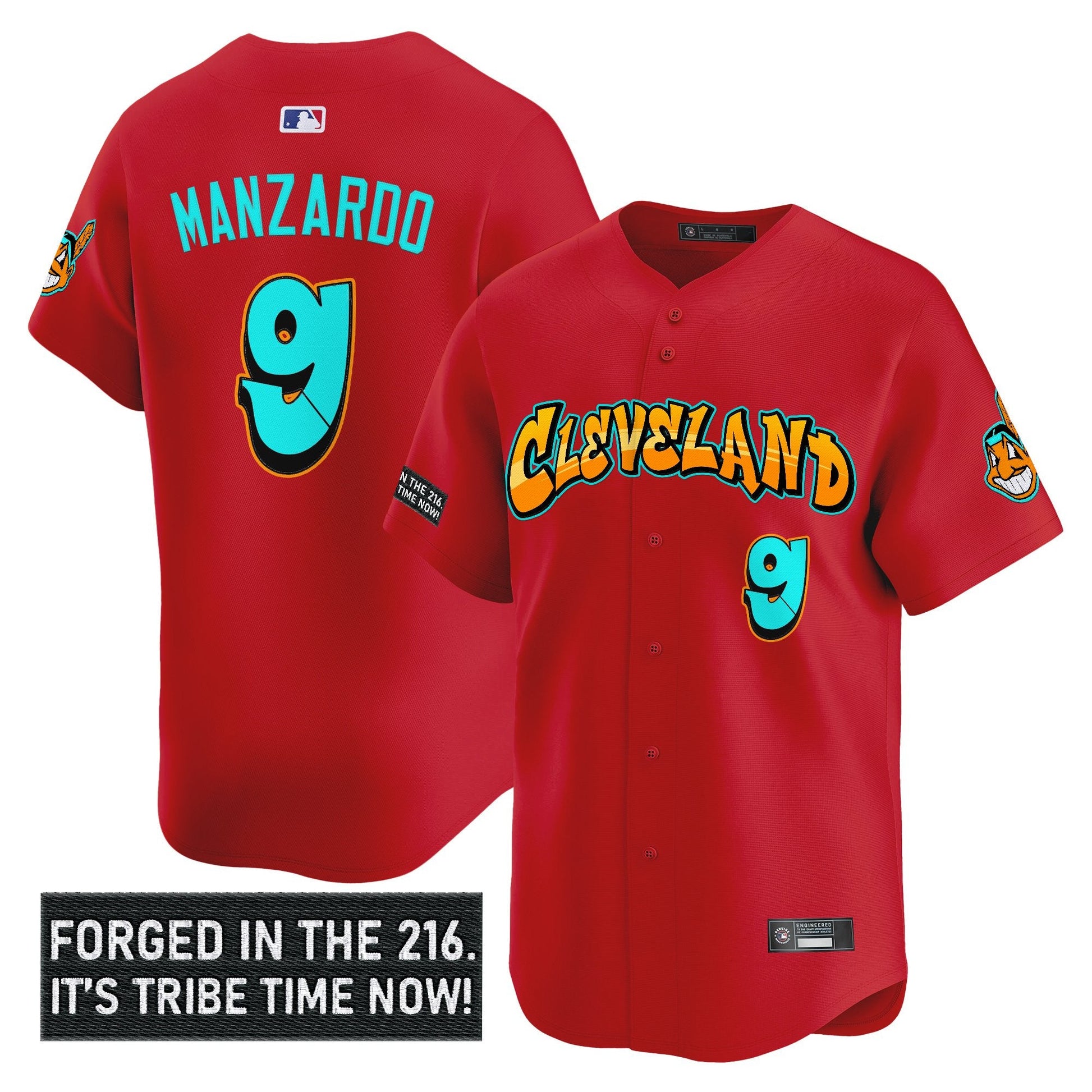 Men's Cleveland Indians 'Graffiti 216 Ink Edition' Vapor Premier Limited Jersey - All Stitched