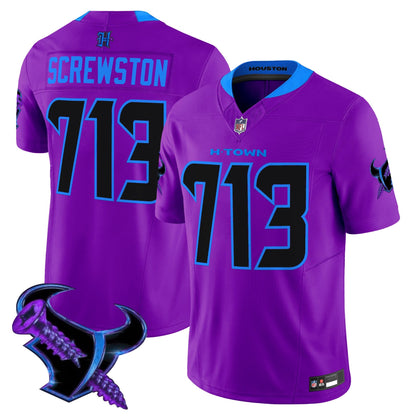 Men's Houston Texans 2025 DJ Screw Vapor Limited Jersey - All Stitched