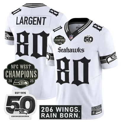 SEA 2026 NFC West Champions 'Gothic Rain City Shadows Edition' Jersey - 50th Anniversary Patch - All Stitched