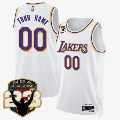 Custom LAL LeBron Jame 23 Seasons Patch Special Jersey - All Stitched